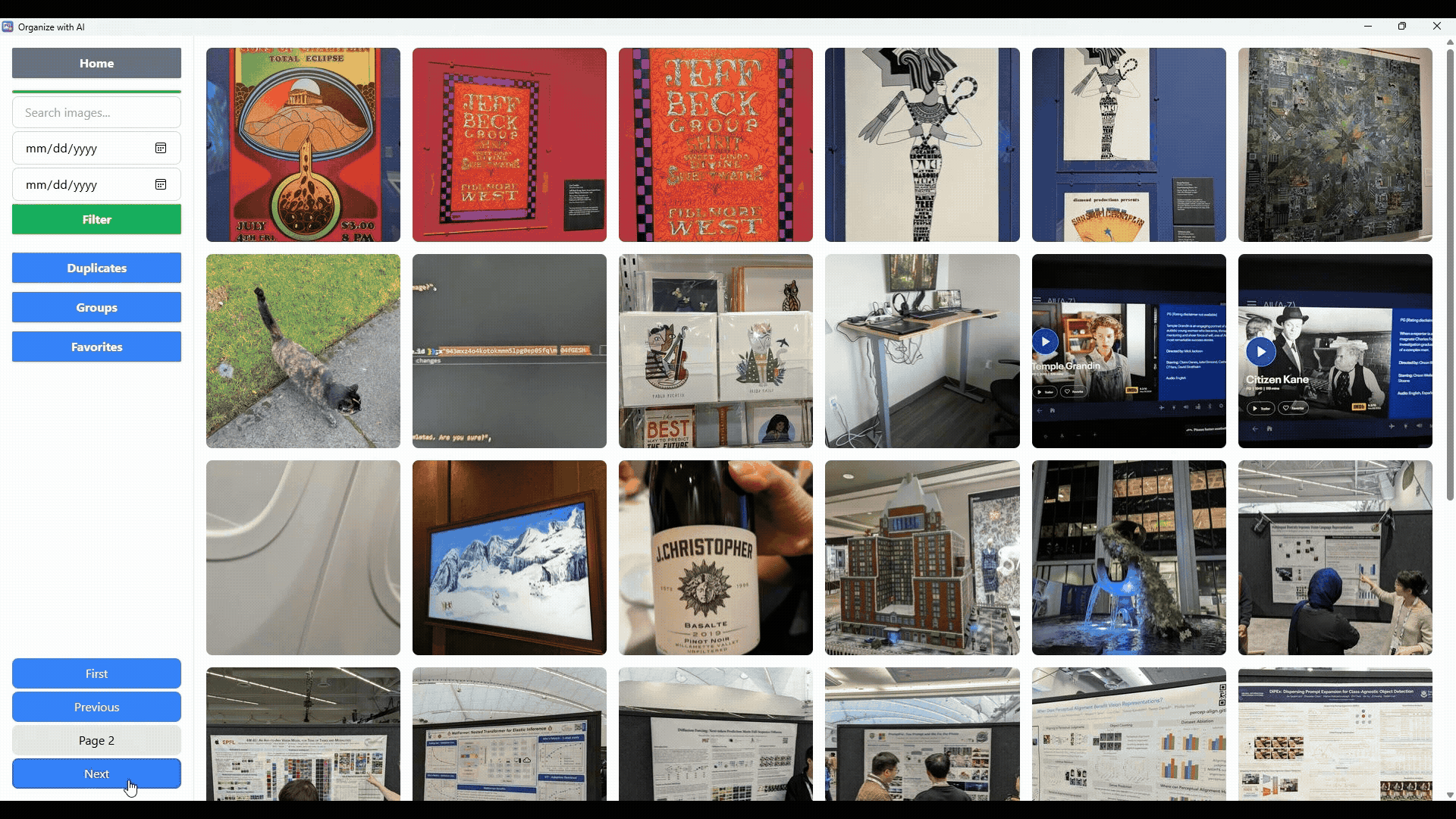 Image search AI photo organizer feature demo